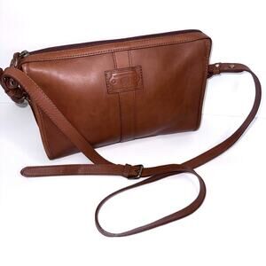 Leather Co. Liz Claiborne Brown Genuine Leather Crossbody Bag Adjustable Strap